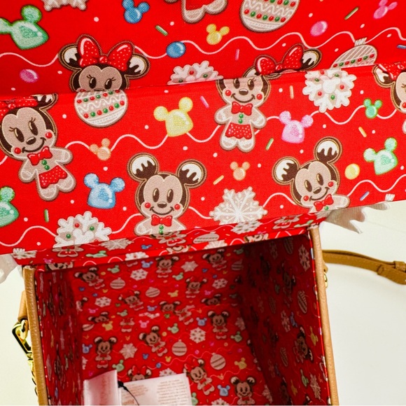 Loungefly Stitch Shoppe Disney Minnie Mouse Gingerbread House Crossbody Bag - Picture 9 of 11